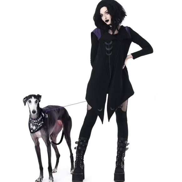 Rogue + Wolf ✦ “Give Me Treatos” Reversible Pet Bandana ✦ Black Ouija Vegan XS/S - Picture 6 of 14